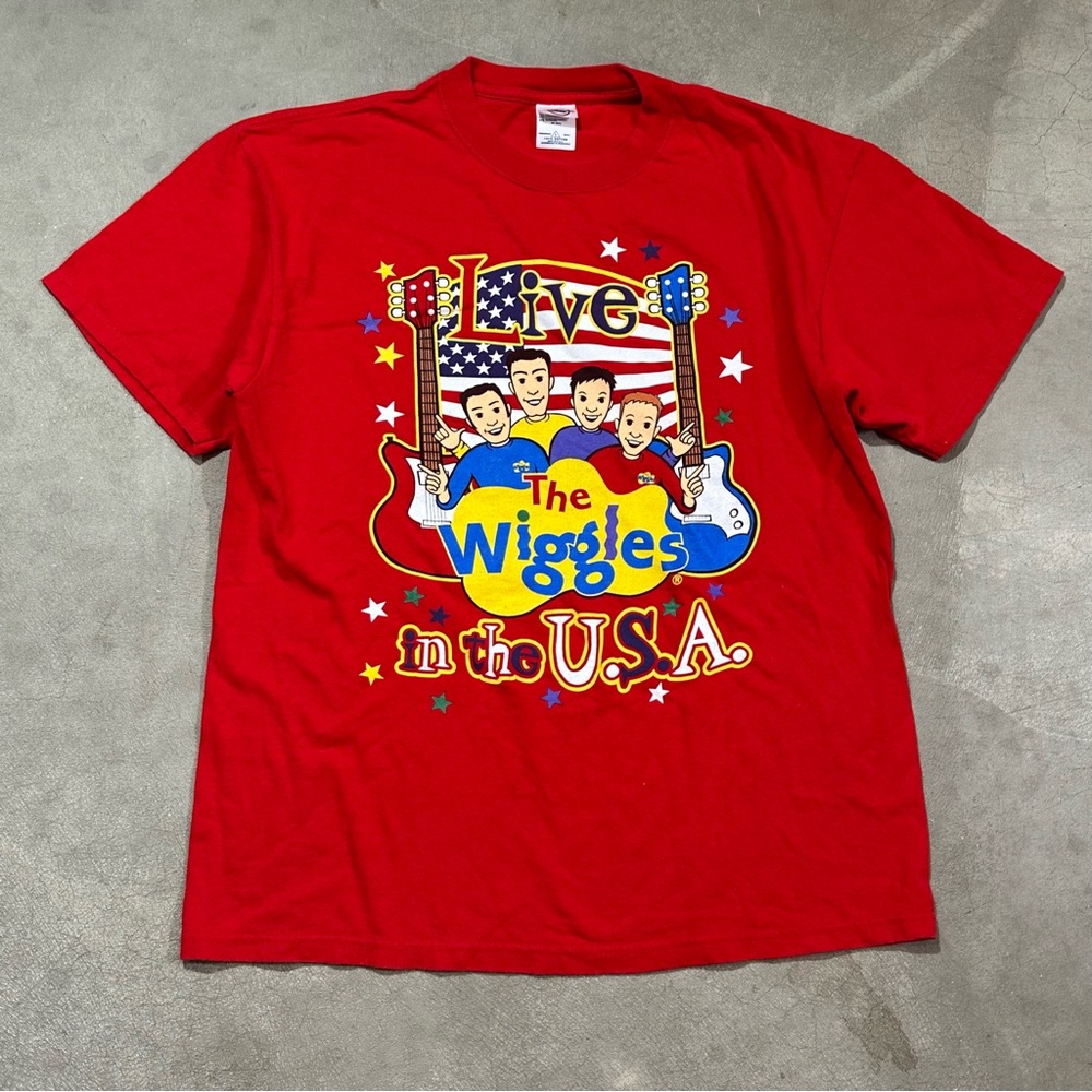 Wiggles Original Cast Live in the USA Red T Shirt Mens Large